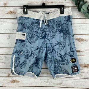 RVCA Nature Aloha Board Shorts Ocean Animal Print